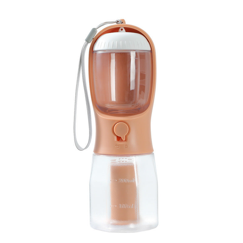 3-in-1 Portable Dog Water Bottle with Food & Waste Bag Holder l Travel Pet Cup