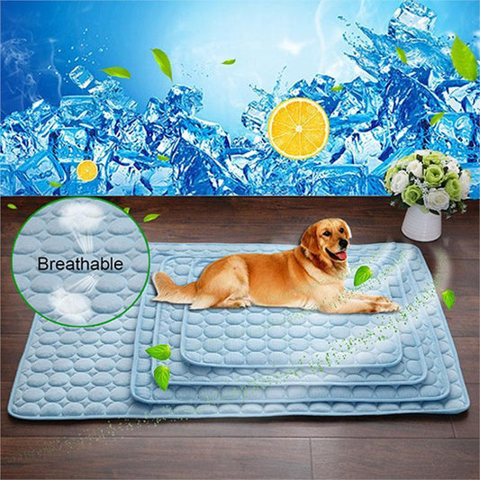 Cooling Pet Bed Mat - Ice Silk Summer Pad for Dogs & Cats
