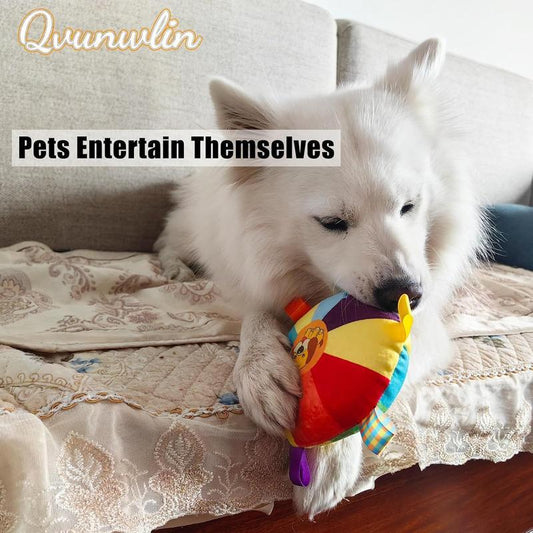 Interactive Plush Dog Chew Toy with Bells - Durable & Washable