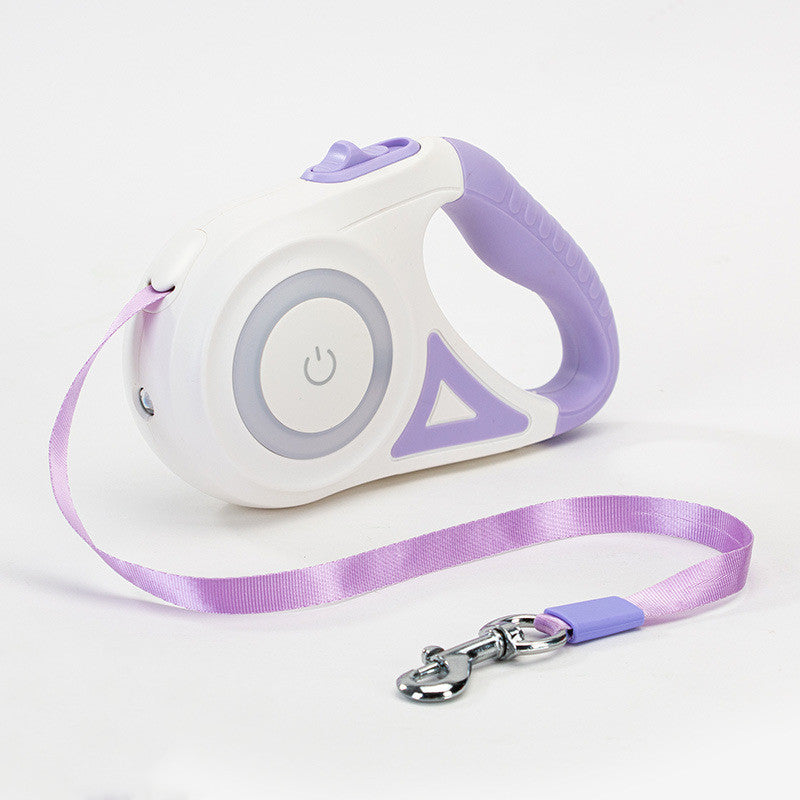 Retractabale Dog Leash with LED Light- Strong & Tangle-Free Pet Walking Rope for Small & Medium Dogs