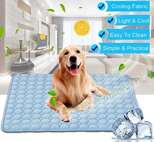 Cooling Pet Bed Mat - Ice Silk Summer Pad for Dogs & Cats