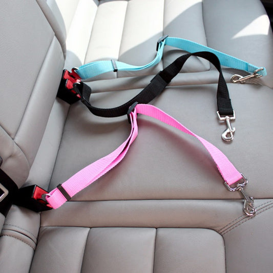 Retractable Dog Car Safety Belt - Adjustable Pet Seatbelt Buckle