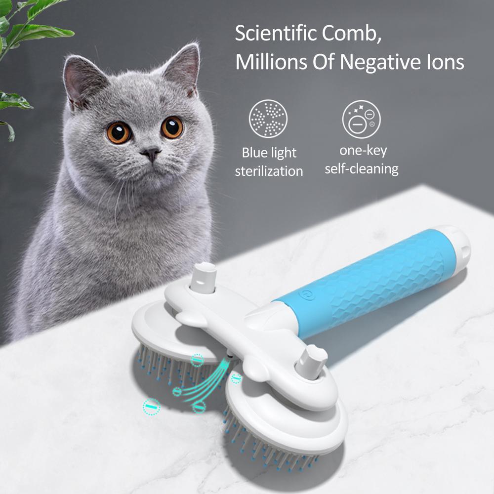 Self-Cleaning Pet Brush for Cats & Dogs - Easy Hair Removal Slicker Comb