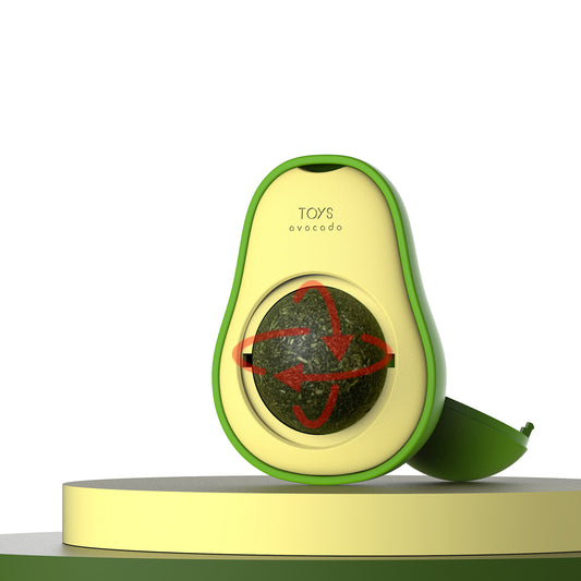 Avocado Catnip Toy 360 Rotating Interactive Funny Cat Mint Pet Toy