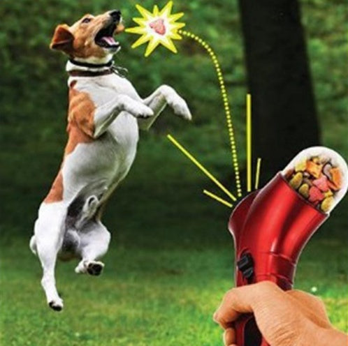 Interactive Dog Toy - Pet Food Catapult Feeder Fun Training & Playtime Launcher