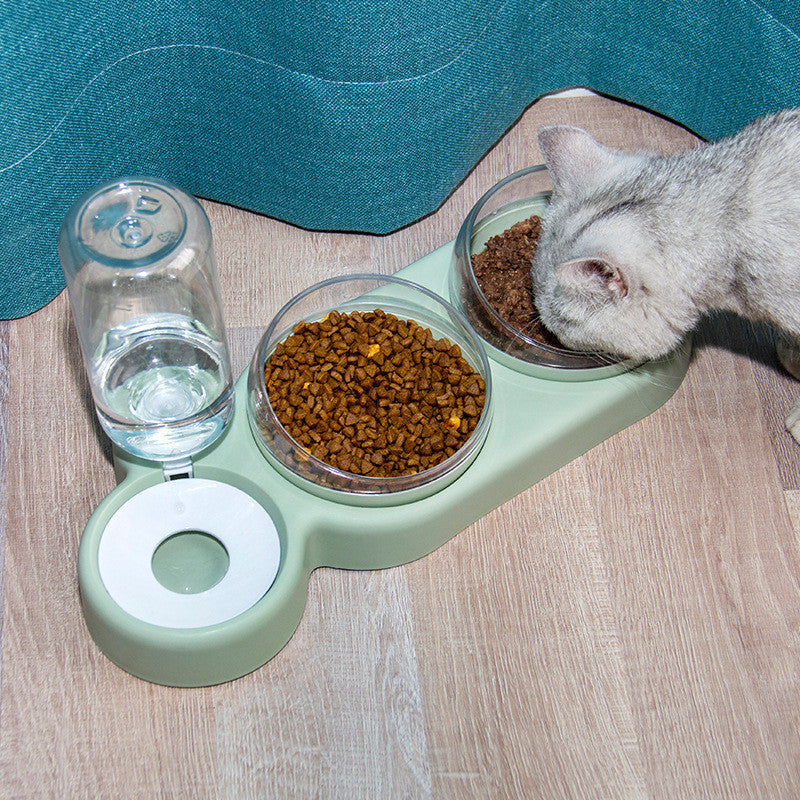 Elevated Cat & Dog Bowl with Water Fountain - 2-in-1 Feeder Stand