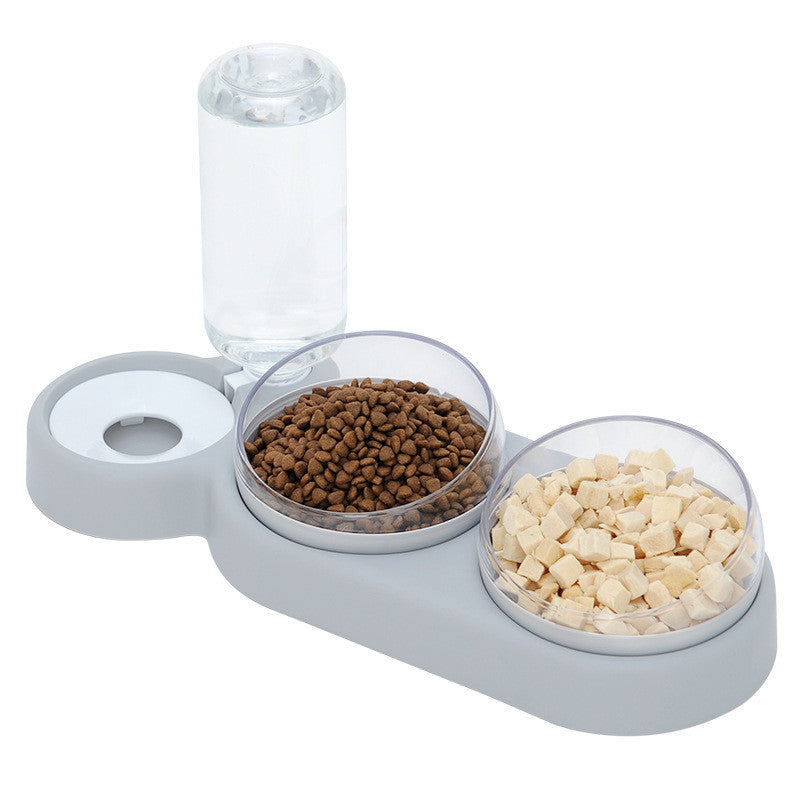 Elevated Cat & Dog Bowl with Water Fountain - 2-in-1 Feeder Stand