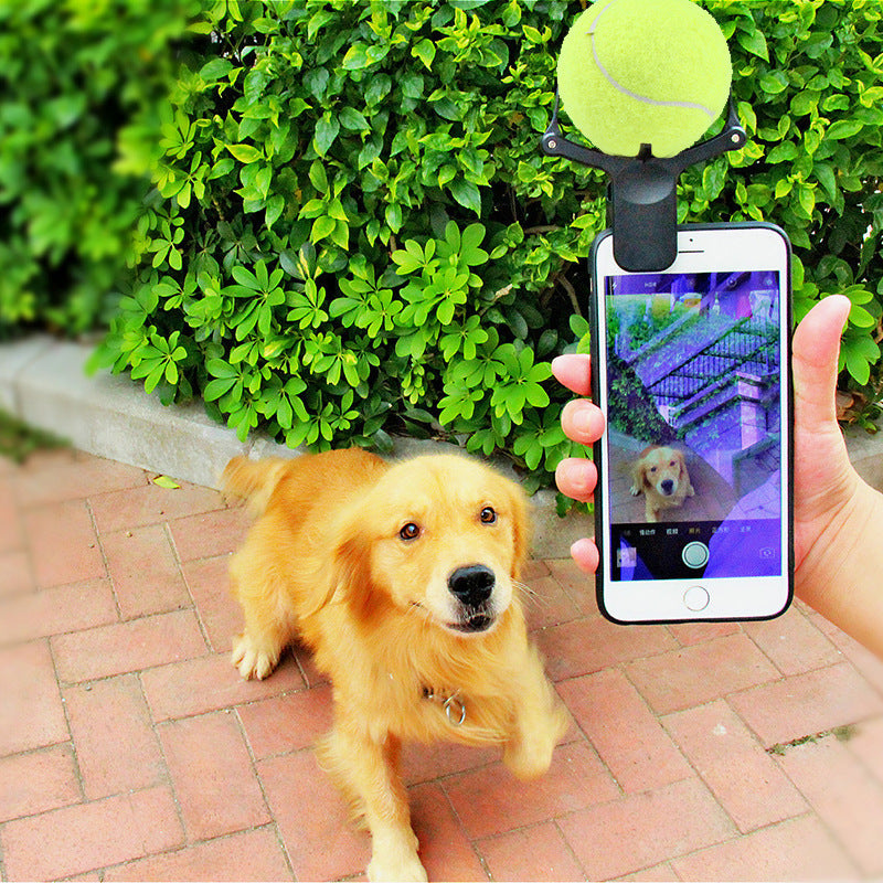 Pet Selfie Clip - Funny Tennis Ball Phone Attachment for Dog & Cat Photos