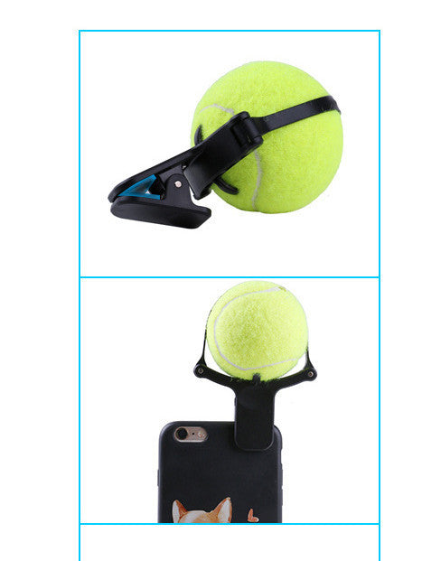Pet Selfie Clip - Funny Tennis Ball Phone Attachment for Dog & Cat Photos