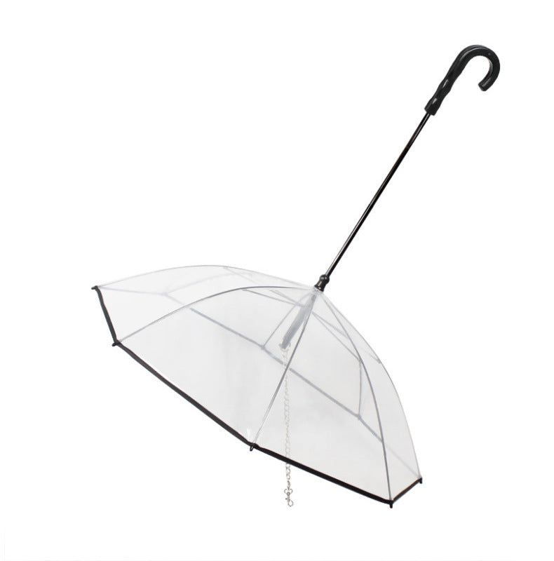 Transparent Dog Umbrella With Leash - Hands-Free Rain Protection for Small & Medium Pets