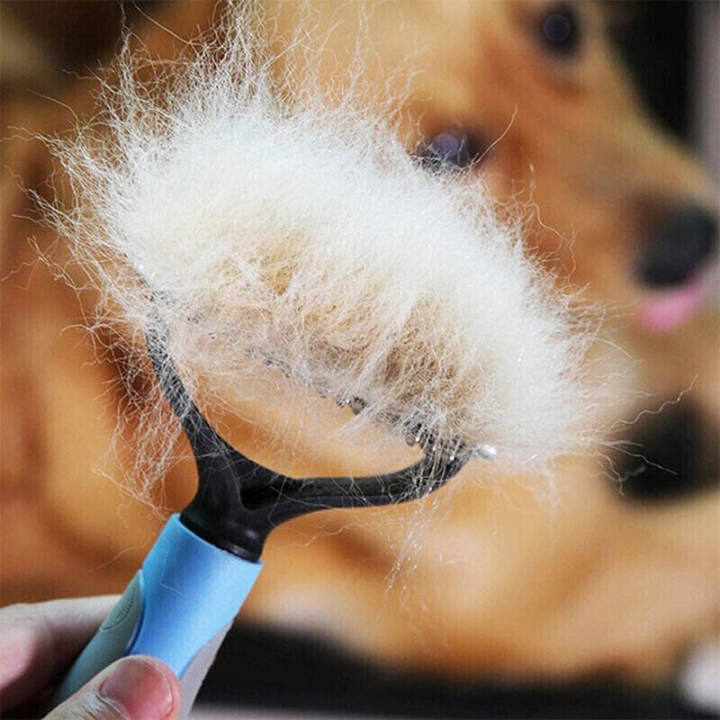 Pet Grooming Brush - 2-Sided Deshedding & Dematting Tool for Dogs & Cats Hair Removal Comb