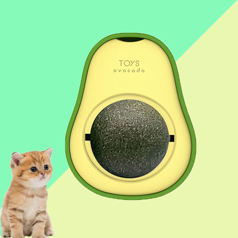 Avocado Catnip Toy 360 Rotating Interactive Funny Cat Mint Pet Toy