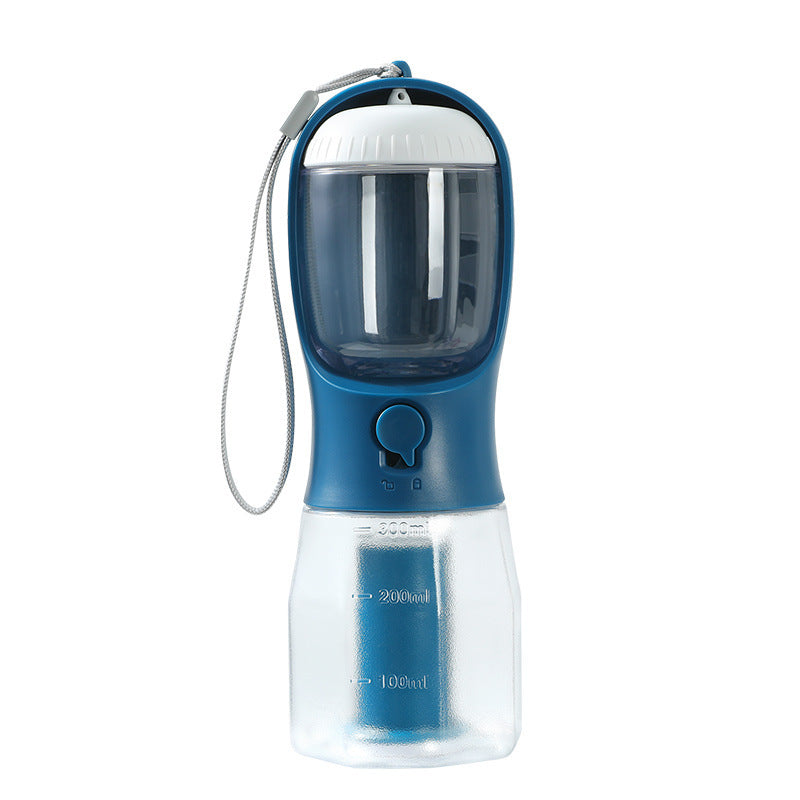 3-in-1 Portable Dog Water Bottle with Food & Waste Bag Holder l Travel Pet Cup