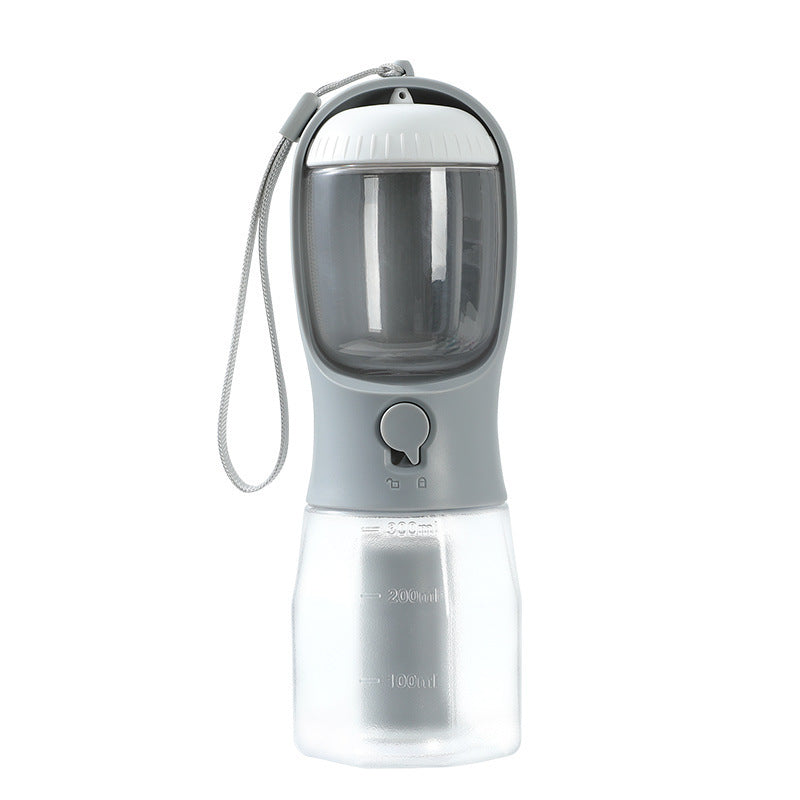 3-in-1 Portable Dog Water Bottle with Food & Waste Bag Holder l Travel Pet Cup
