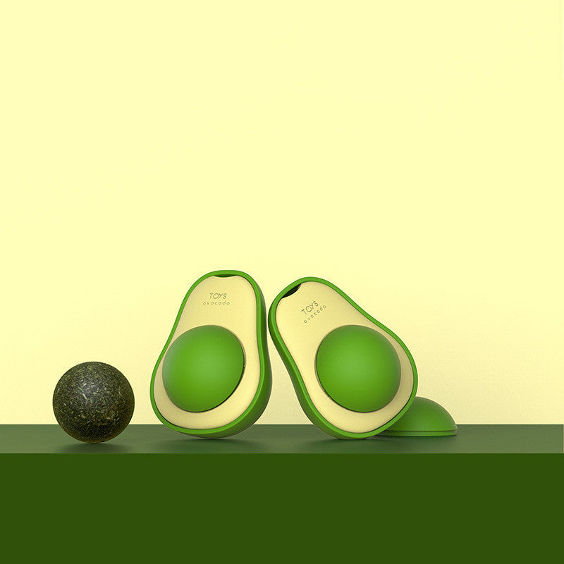 Avocado Catnip Toy 360 Rotating Interactive Funny Cat Mint Pet Toy