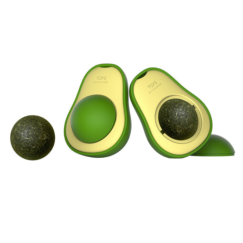 Avocado Catnip Toy 360 Rotating Interactive Funny Cat Mint Pet Toy