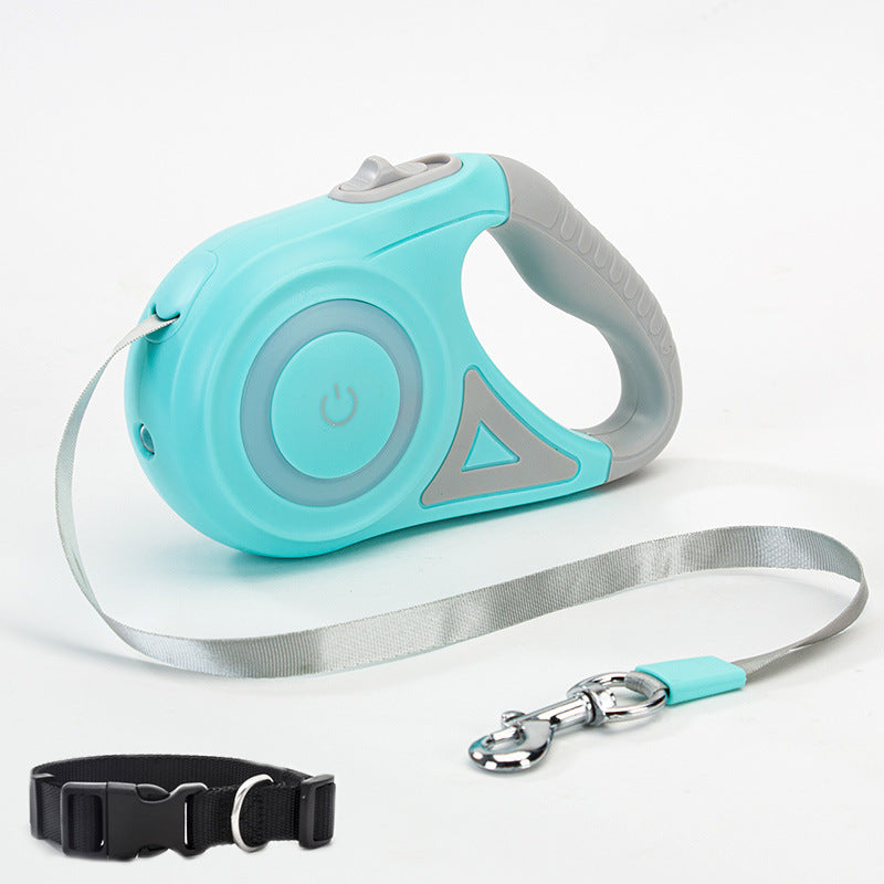 Retractabale Dog Leash with LED Light- Strong & Tangle-Free Pet Walking Rope for Small & Medium Dogs