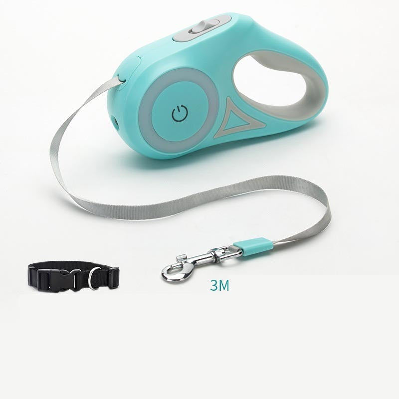 Retractabale Dog Leash with LED Light- Strong & Tangle-Free Pet Walking Rope for Small & Medium Dogs