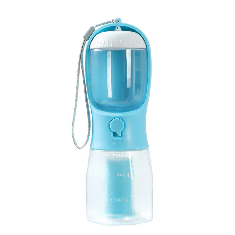 3-in-1 Portable Dog Water Bottle with Food & Waste Bag Holder l Travel Pet Cup