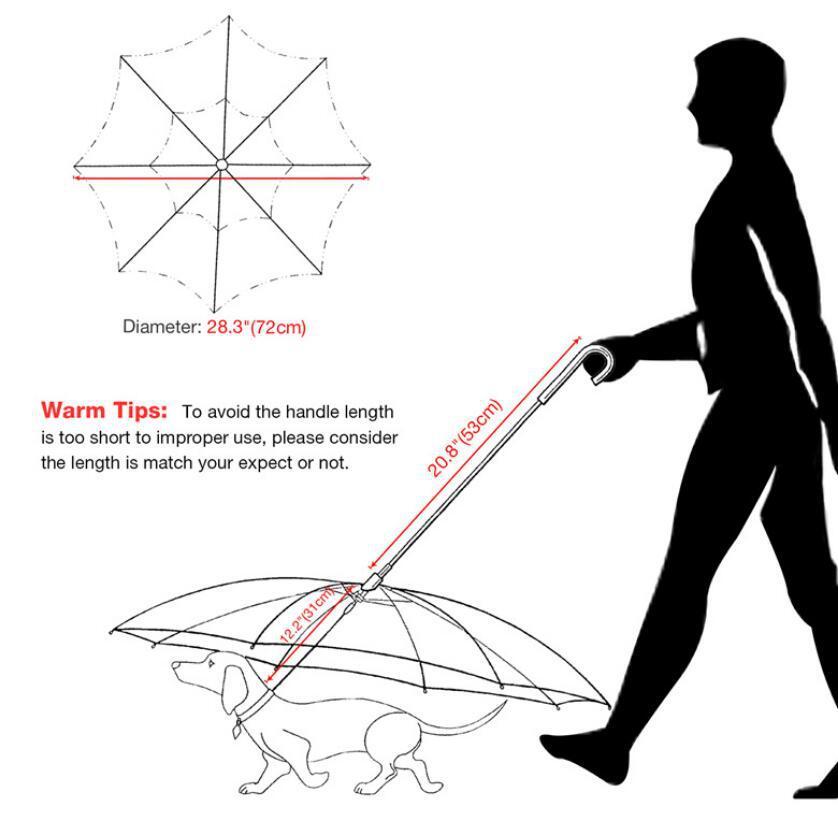 Transparent Dog Umbrella With Leash - Hands-Free Rain Protection for Small & Medium Pets