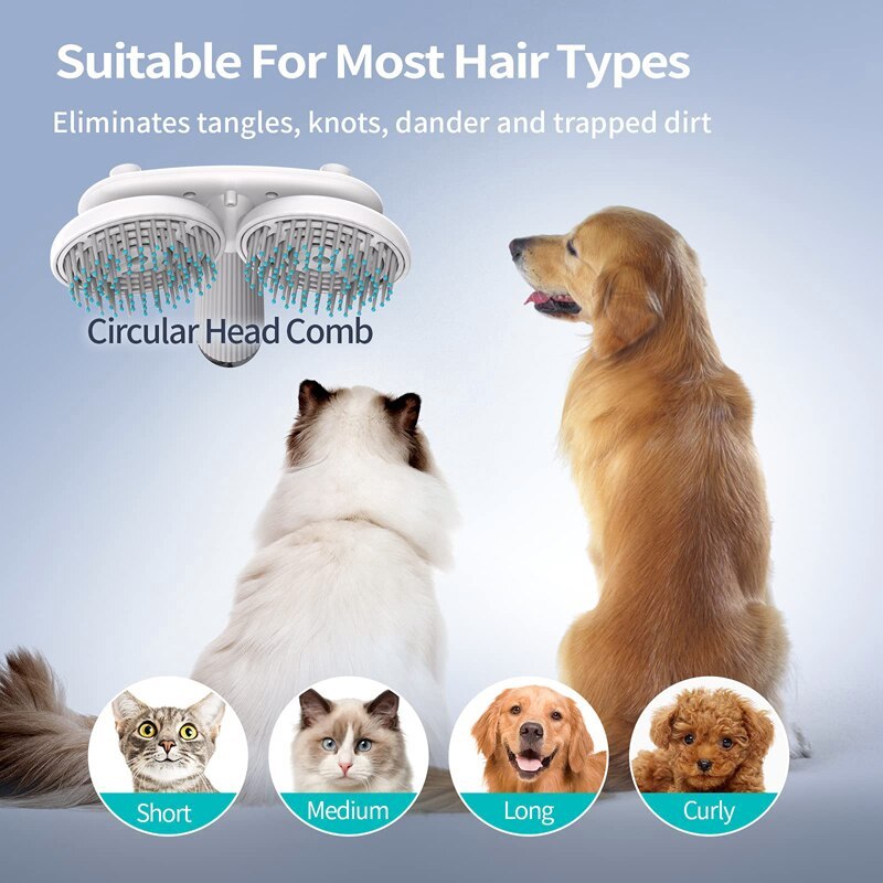 Self-Cleaning Pet Brush for Cats & Dogs - Easy Hair Removal Slicker Comb