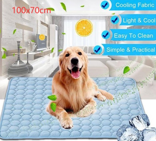 Cooling Pet Bed Mat - Ice Silk Summer Pad for Dogs & Cats