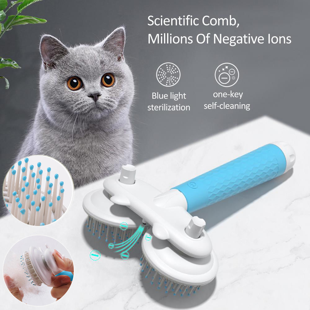 Self-Cleaning Pet Brush for Cats & Dogs - Easy Hair Removal Slicker Comb