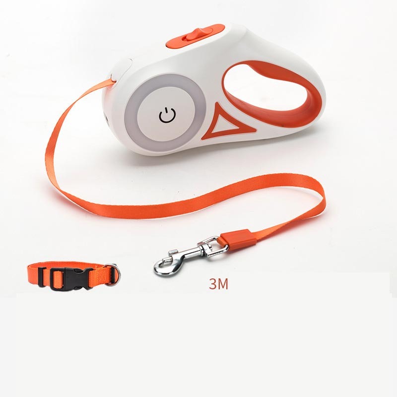 Retractabale Dog Leash with LED Light- Strong & Tangle-Free Pet Walking Rope for Small & Medium Dogs