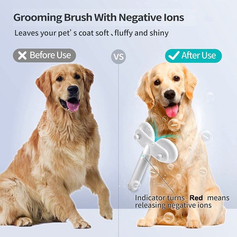 Self-Cleaning Pet Brush for Cats & Dogs - Easy Hair Removal Slicker Comb