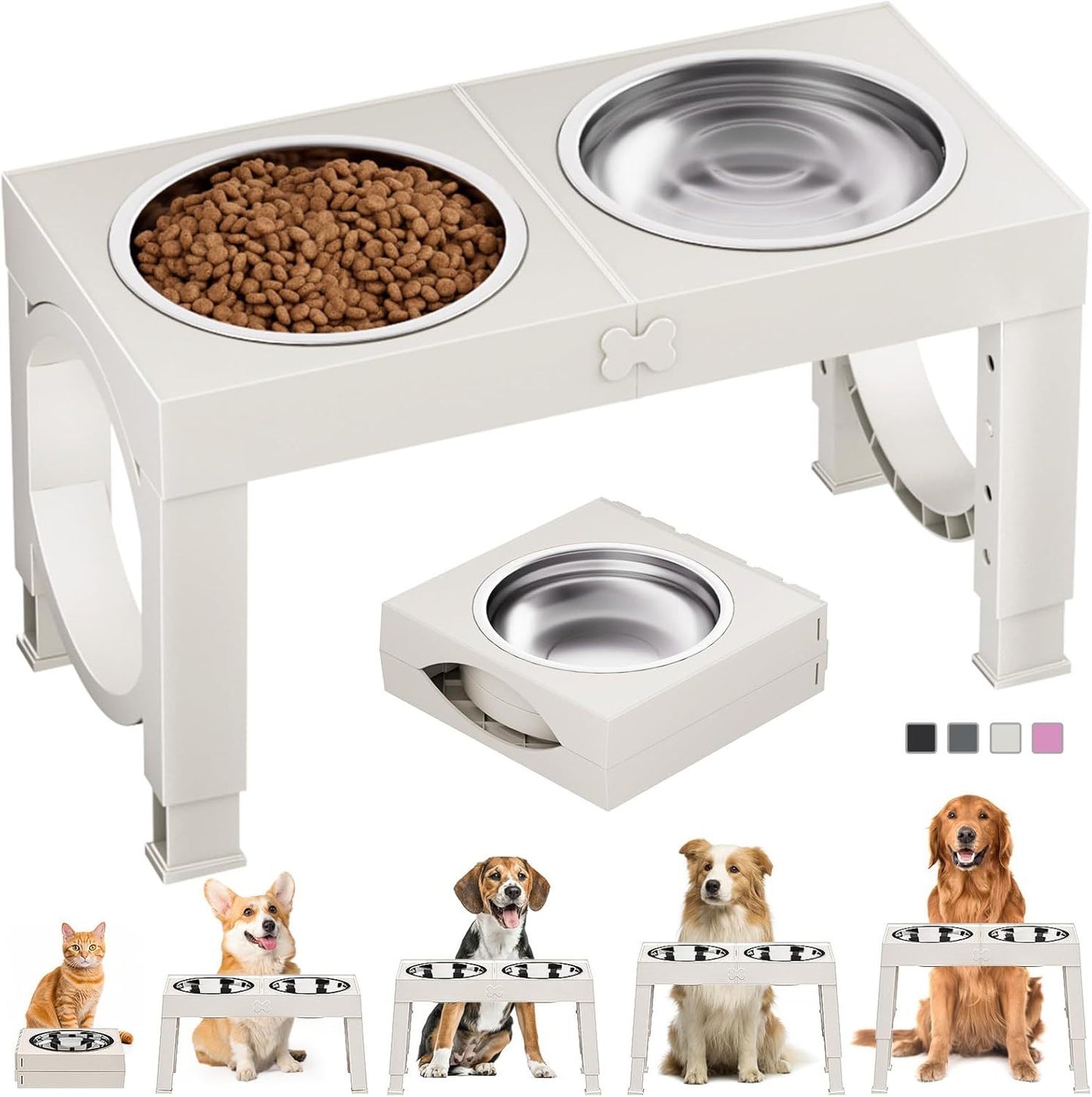 Elevated Dog Bowl Stand - Ergonomic Raised Feeder for Large Dogs