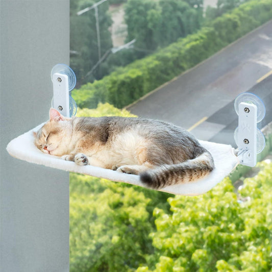 Cat Window Hammock Bed - Strong Suction Cups,Sturdy Frame & Cozy Seat for Indoor Cats