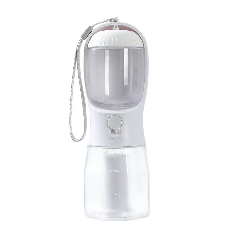3-in-1 Portable Dog Water Bottle with Food & Waste Bag Holder l Travel Pet Cup