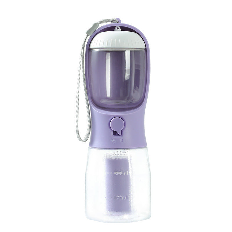 3-in-1 Portable Dog Water Bottle with Food & Waste Bag Holder l Travel Pet Cup