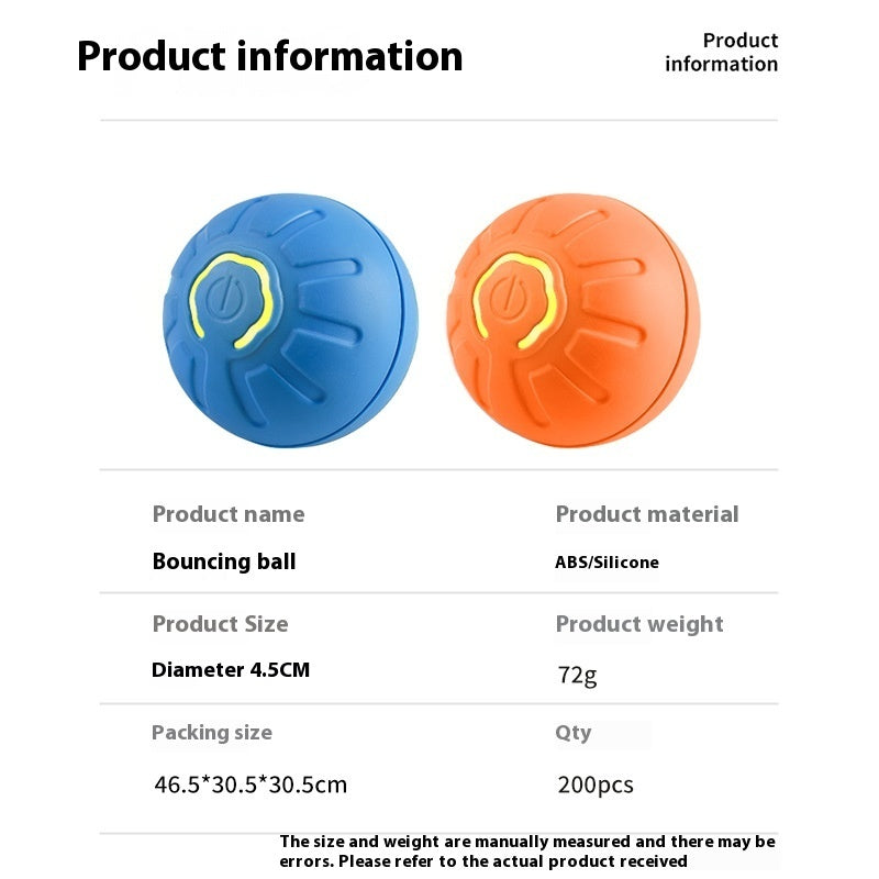 Smart Interactive Dog Toy Ball USB Rechargeable Automatic Bouncing Pet Toy