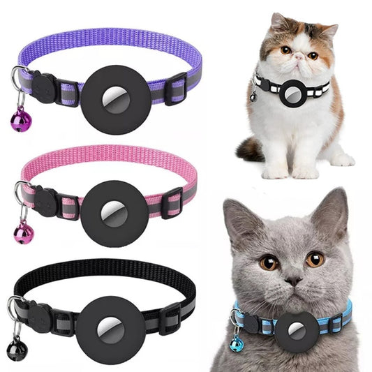 Reflective Airtag Pet Collar - Adjustable Dog & Cat Safety Collar