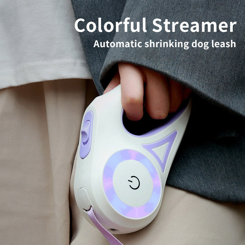 Retractabale Dog Leash with LED Light- Strong & Tangle-Free Pet Walking Rope for Small & Medium Dogs