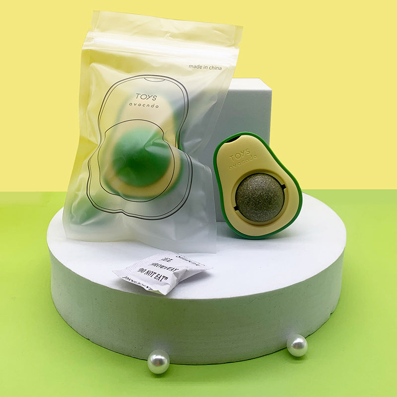 Avocado Catnip Toy 360 Rotating Interactive Funny Cat Mint Pet Toy