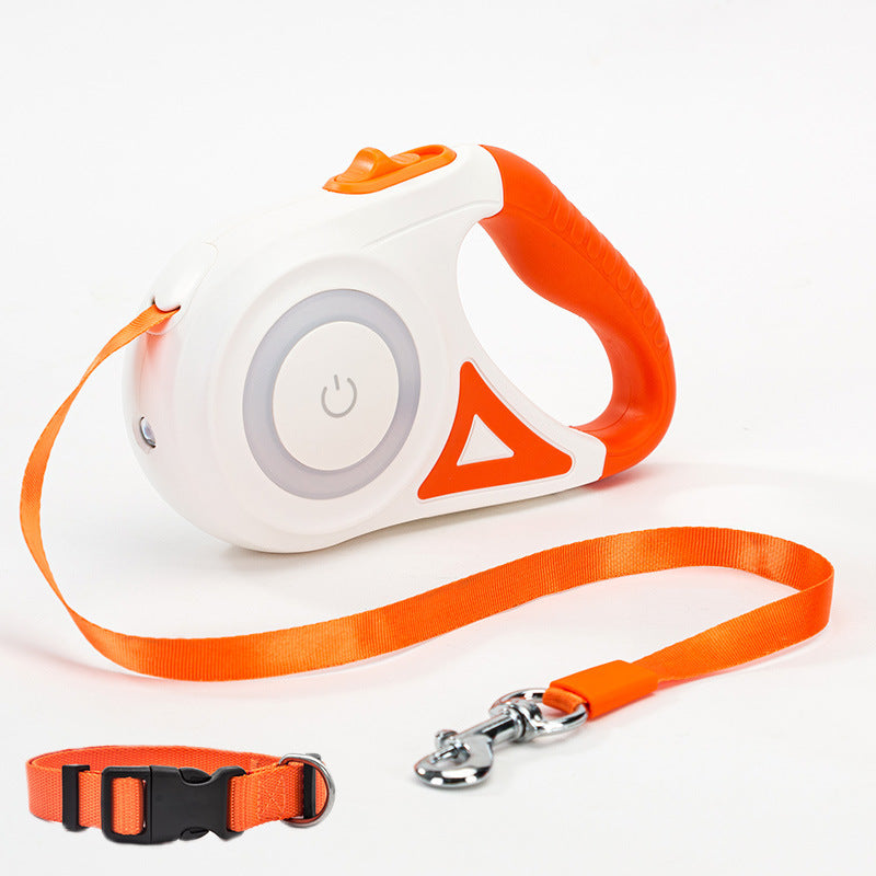 Retractabale Dog Leash with LED Light- Strong & Tangle-Free Pet Walking Rope for Small & Medium Dogs